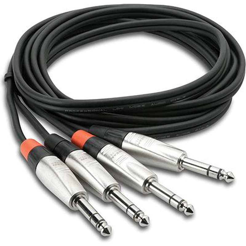 Hosa Pro HSS010X2 Stereo Dual REAN 1/4" to TRS Cable 10 ft