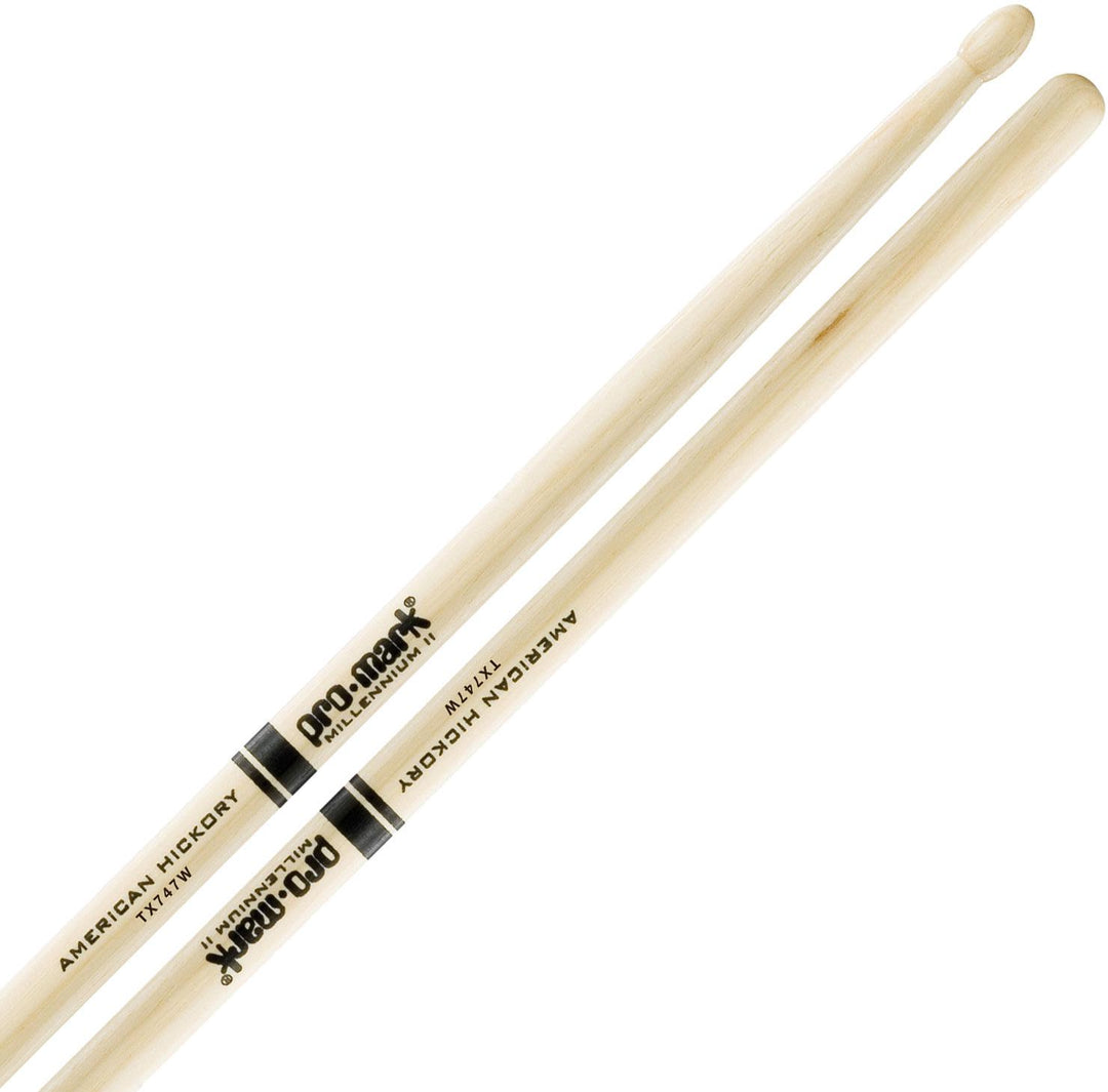 Promark American Hickory 747 Wood-Tip Rock Drum Sticks