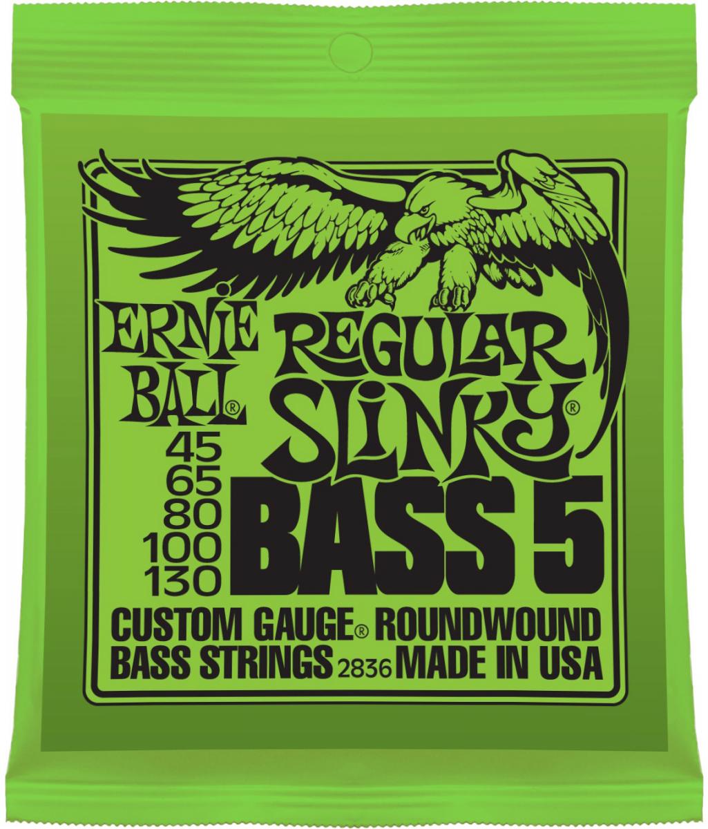 Ernie Ball 2836 Regular Slinky 5-String Bass Strings (45-130)