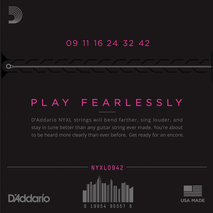 D'Addario NYXL Nickel Wound 9-42 Electric Guitar Strings - Super Light 2