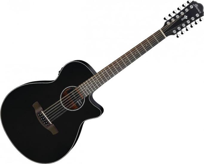 Ibanez AEG5012BK Acoustic-Electric 12-String Guitar (Black) No Case 4