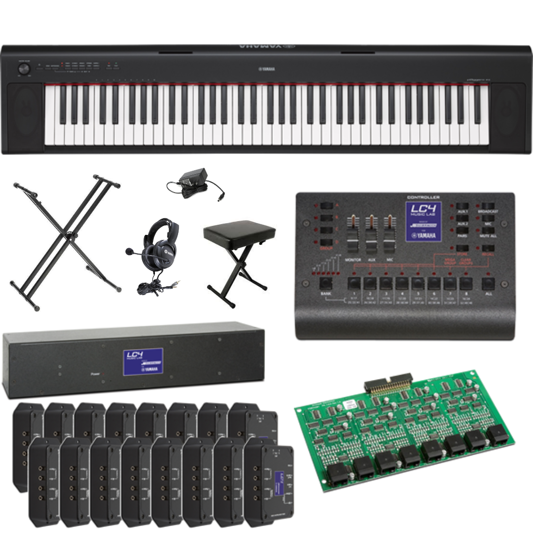 Yamaha LC4 Basic Music Lab for 16 Students and 1 Teacher with Yamaha NP35 Digital Pianos