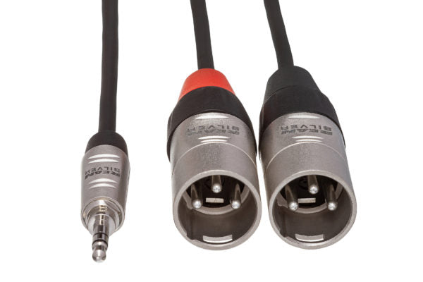 Hosa HMX-010Y Pro Stereo Breakout Cable - 3.5mm TRS Male to Dual XLR Male - 10' 2