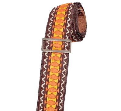 Henry Heller 2\" Deluxe Vintage Series Jacquard Guitar Strap - Brown 2