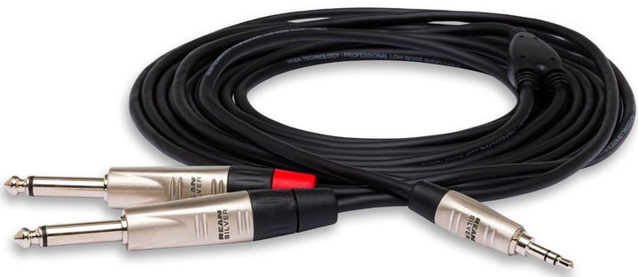 Hosa HMP-010Y Pro Stereo Breakout Cable - 3.5mm TRS Male to Dual 1/4-inch TS Male - 10 foot