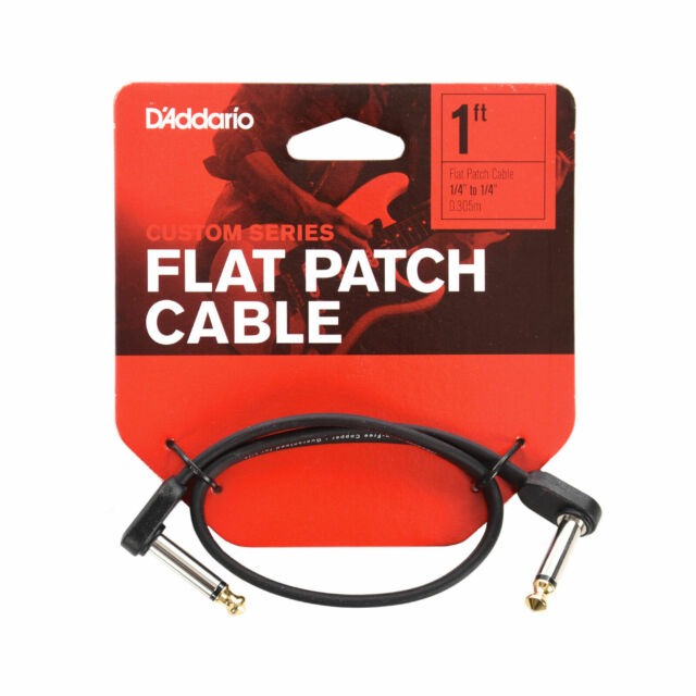 D'Addario PW-FPRR-01 Right Angle to Right Angle Flat Patch Cable - 1 foot