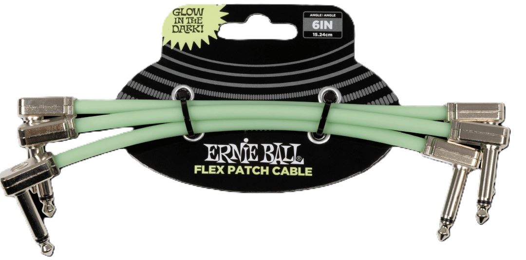 Ernie Ball 6\" Flex Patch Cable - Glow in Dark (3 Pack)