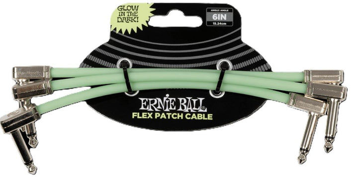Ernie Ball 6\" Flex Patch Cable - Glow in Dark (3 Pack)