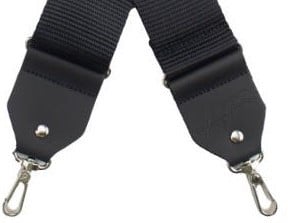 Henry Heller 2\" Thick Pro Grade Banjo Strap - Black With Metal Clasps 2