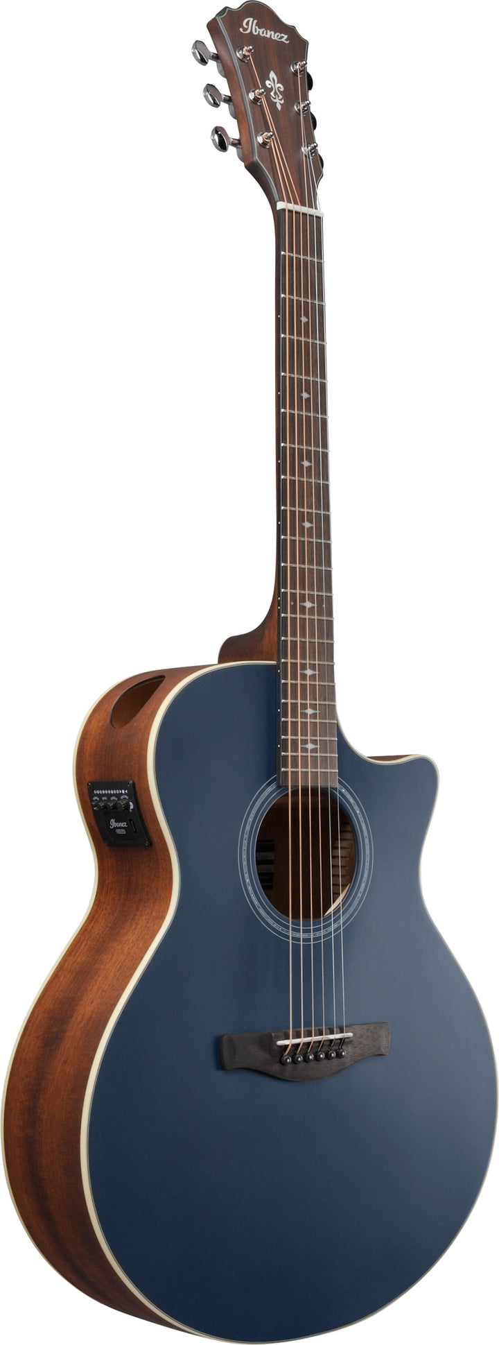 Ibanez AE100DBF Grand Auditorium Acoustic Electric Guitar - Dark Tide Blue Flat 8
