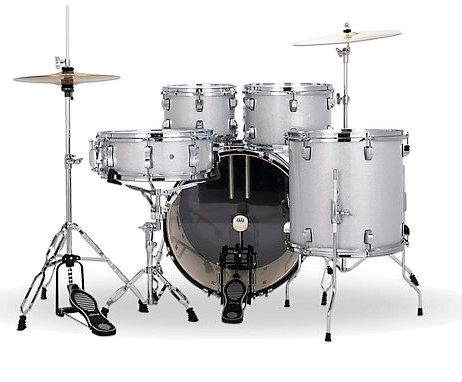Ludwig LC19015 Accent Fuse 5-Piece Drum Kit (20" Bass Drum) - Silver Sparkle