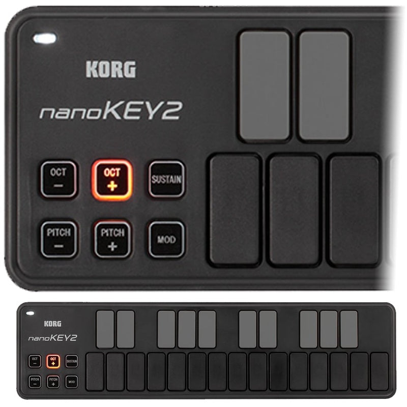 Korg NANOKEY 2 USB-Powered Slim-Line Keyboard Kontroller (Black)