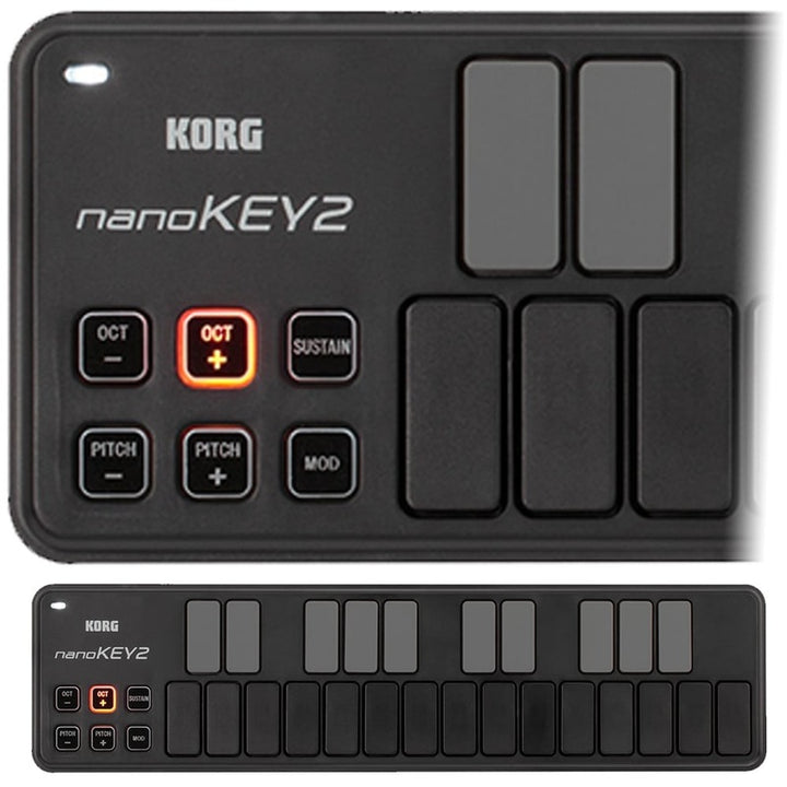 Korg NANOKEY 2 USB-Powered Slim-Line Keyboard Kontroller (Black)