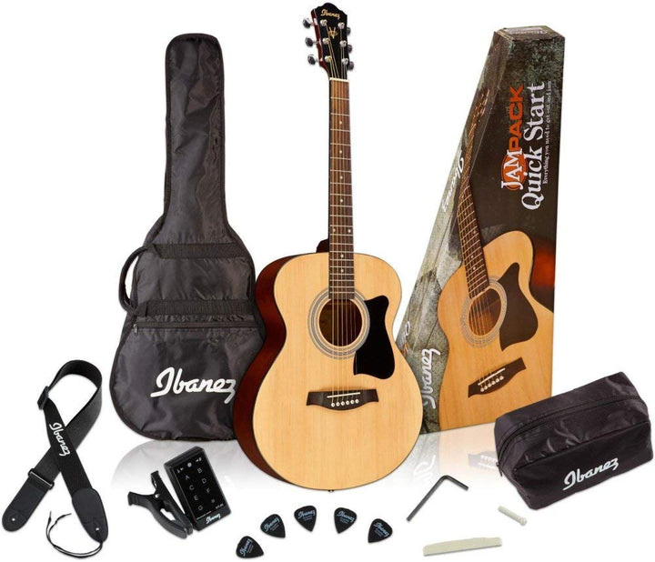 Ibanez IJVC50 JamPack Grand Concert Acoustic Guitar Package - Includes Tuner, Gigbag, Strap, Picks