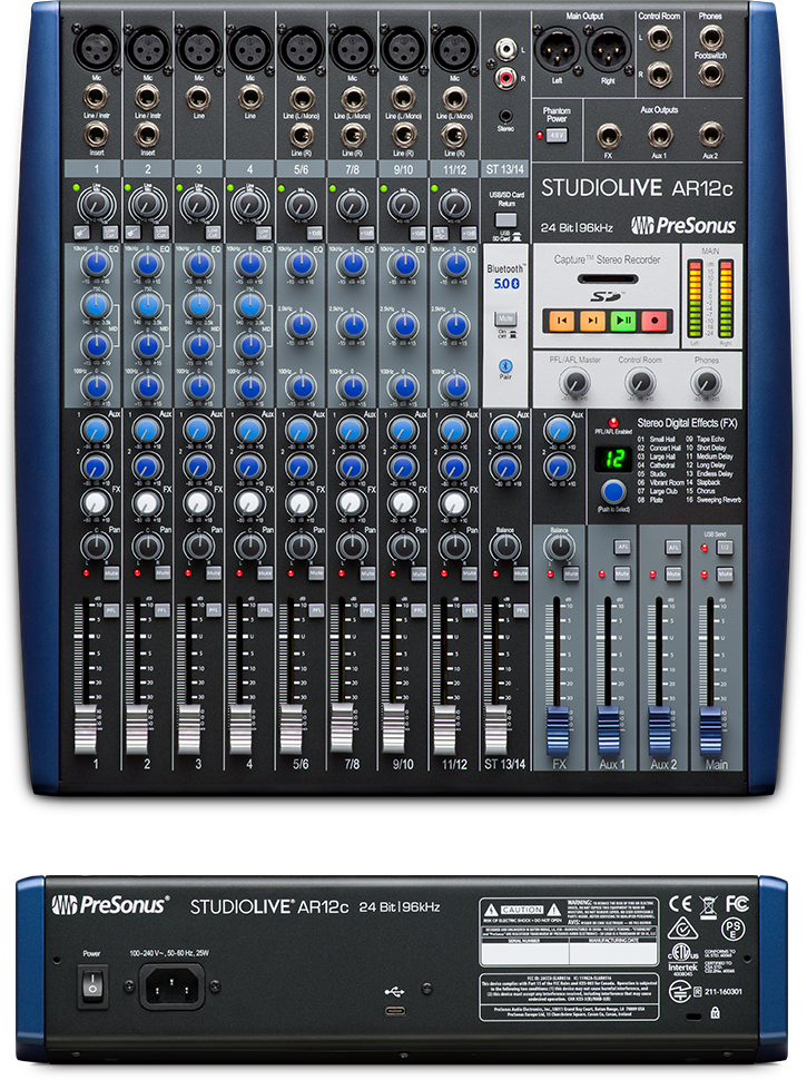 PreSonus StudioLive AR12c 12-channel USB-C Mixer