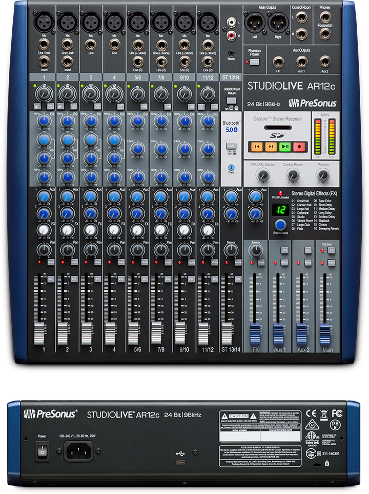 PreSonus StudioLive AR12c 12-channel USB-C Mixer