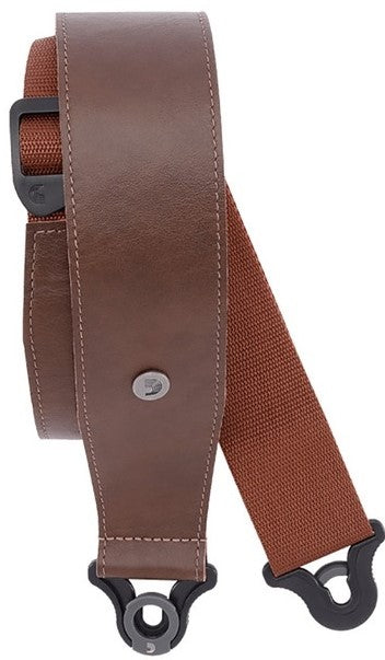 D'Addario Comfort Leather Auto Lock 2.5" Guitar Strap - Brown