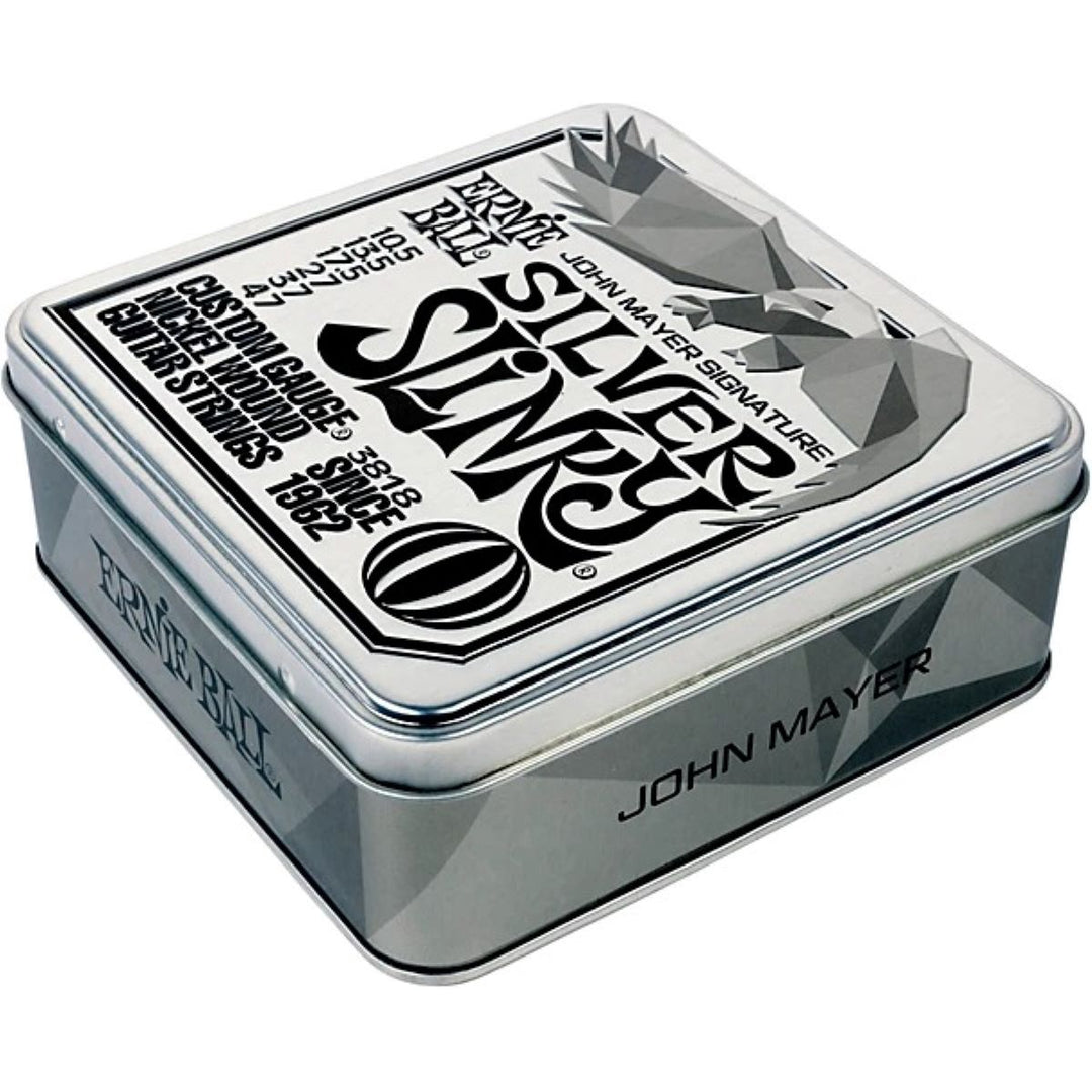 Ernie Ball John Mayer Silver Slinky Nickel Wound Electric Guitar Strings - 3 Pack Tin
