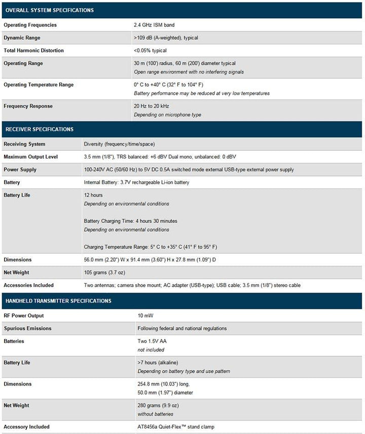 Audio-Technica ATW-1702 Camera-Mount Digital Wireless Mic