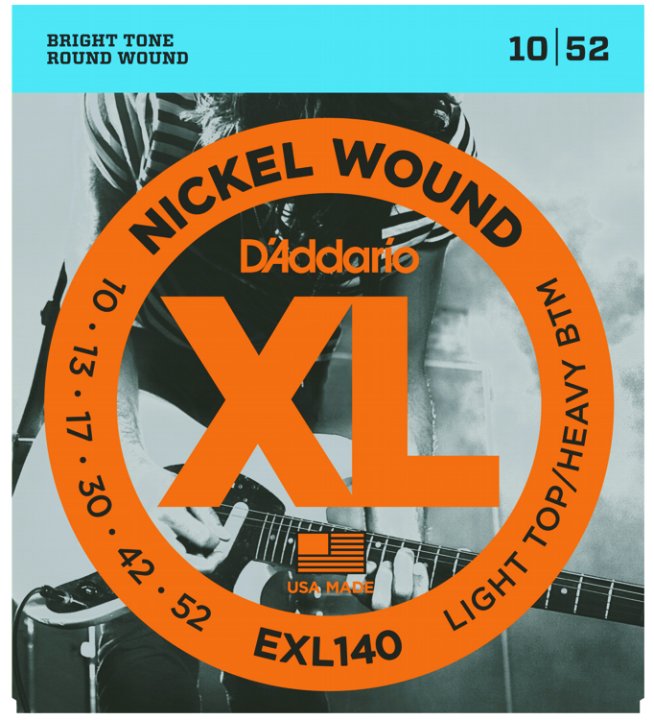 D'Addario EXl140 Nickel Light Top/Heavy Bottom Electric Guitar Strings