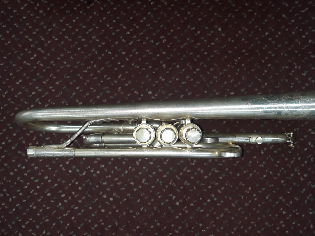 Used H.N. White 'King' Master Model Bb Cornet - Matte Silver-Plate 7