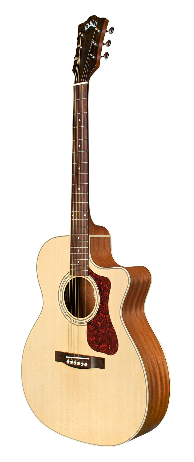 Guild OM-240-CE Acoustic-Electric Cutaway Solid Top Guitar (Natural)