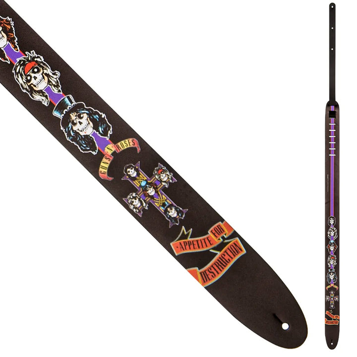 Perri 11008 2.5\" Guns and Roses Appetite Leather Strap 2