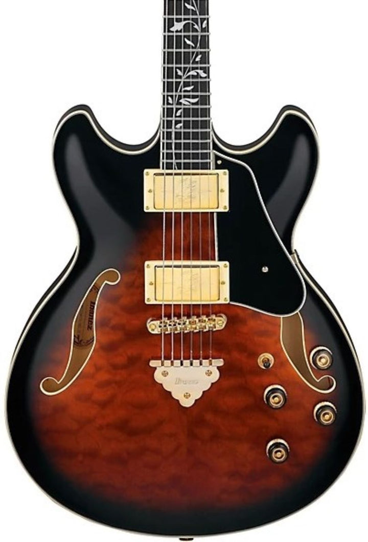 Ibanez Artcore Expressionist AS93QMSP Semi Hollow Electric Guitar - Dark Brown Sunburst