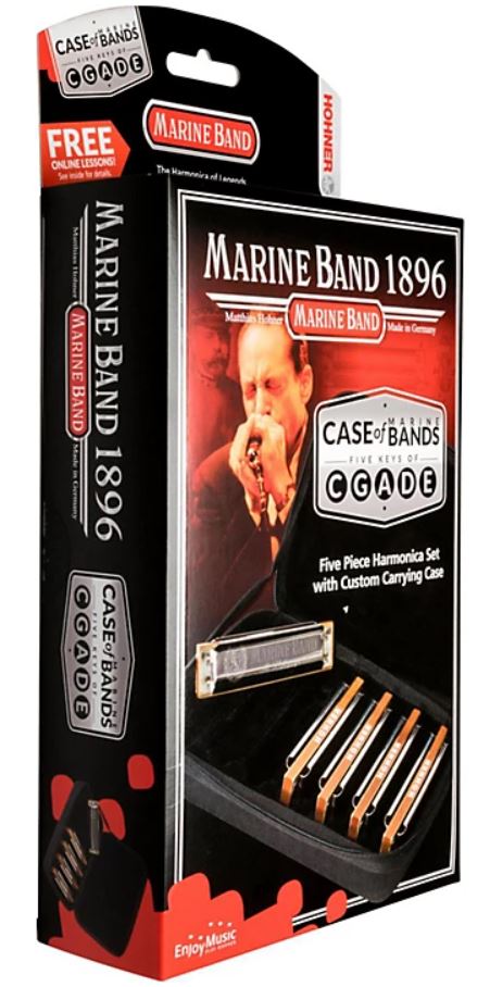 Hohner MBAND-5PK Marine Band 5-pack [Includes C-7 Case and Keys of G,C,A,D,E]