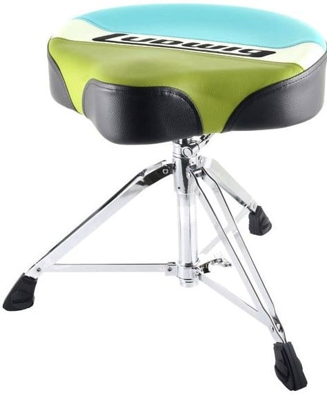 Ludwig Atlas Classic Saddle Drum Throne - Olive/Blue