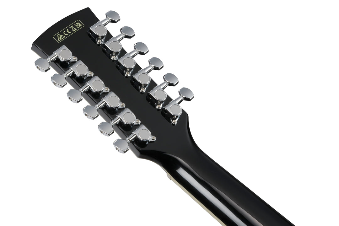 Ibanez AJ7012M1EBK 12-String Acoustic Electric Guitar - Black High Gloss