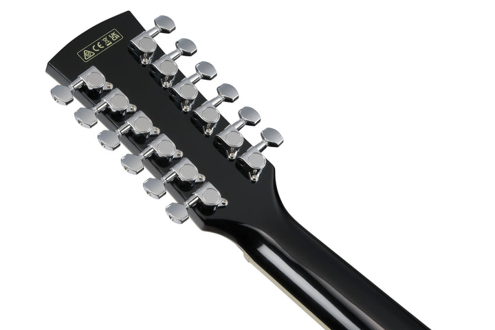 Ibanez AJ7012M1EBK 12-String Acoustic Electric Guitar - Black High Gloss