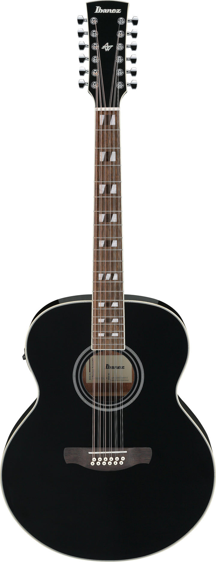Ibanez AJ7012M1EBK 12-String Acoustic Electric Guitar - Black High Gloss 8