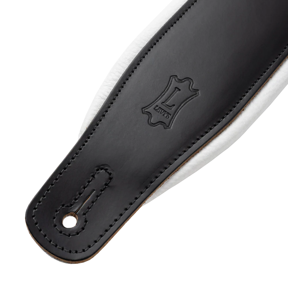Levys M26PD 3\" Wide Top Grain Leather Guitar Strap - Tuxedo 2