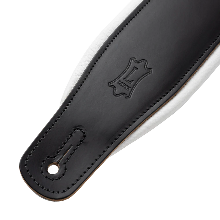 Levys M26PD 3\" Wide Top Grain Leather Guitar Strap - Tuxedo 2