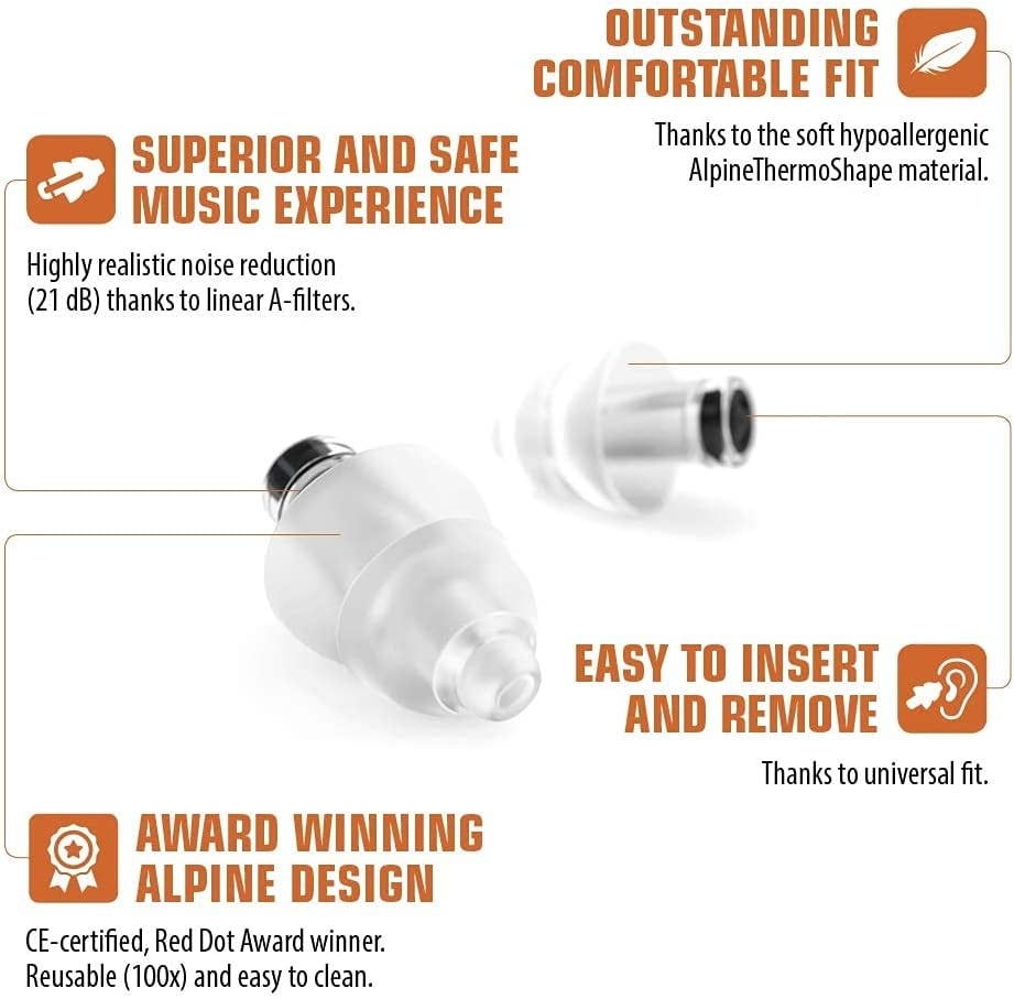 Alpine PartyPlug Pro Natural Sound Filter Earplugs 4