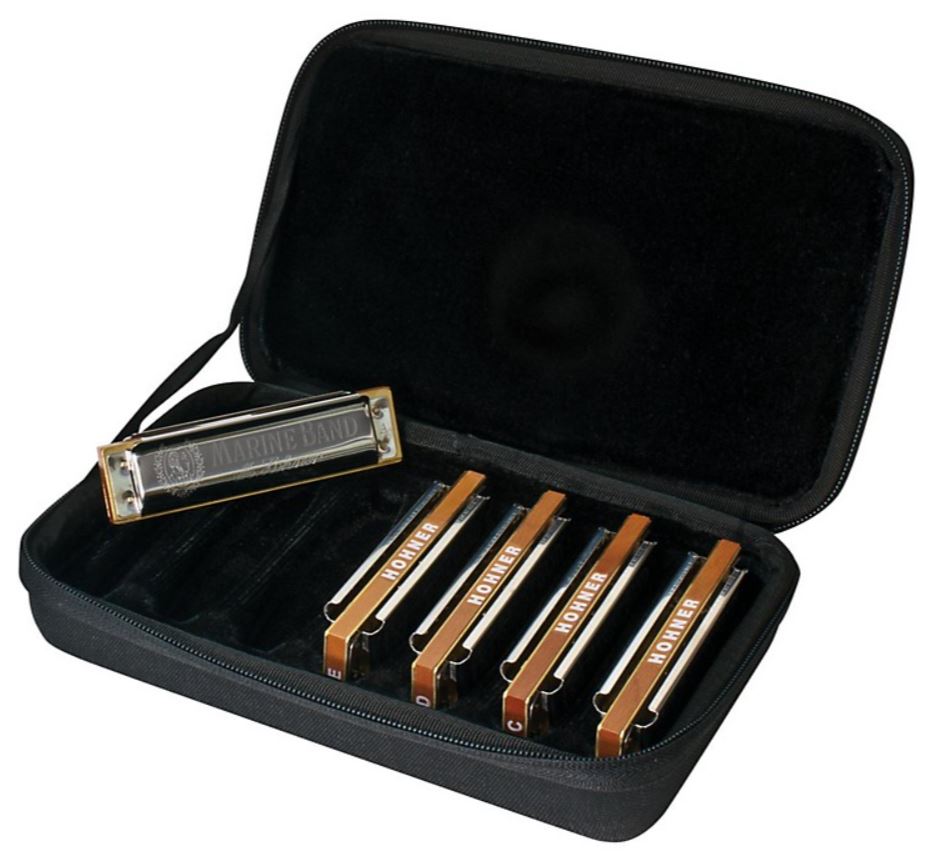 Hohner MBAND-5PK Marine Band 5-pack [Includes C-7 Case and Keys of G,C,A,D,E] 2
