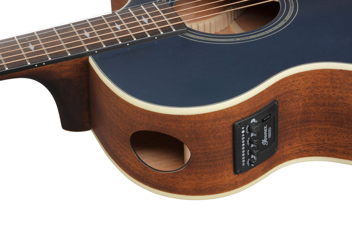 Ibanez AE100DBF Grand Auditorium Acoustic Electric Guitar - Dark Tide Blue Flat 2