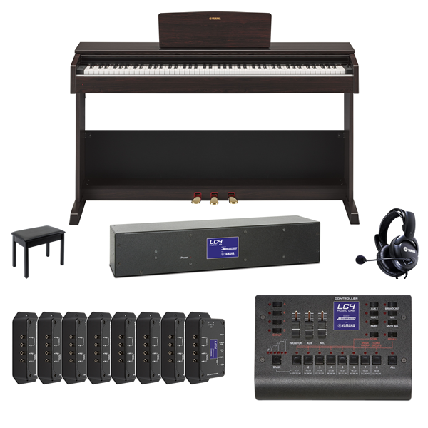 Yamaha LC4 Deluxe Music Lab for 8 Students and 1 Teacher with Yamaha YDP-105R Digital Pianos