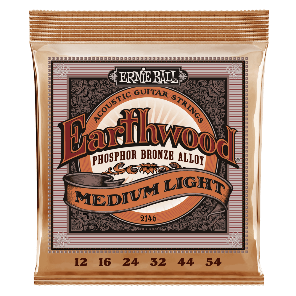 Ernie Ball 2146 Earthwood Medium Light PB Acoustic Set (12-54)