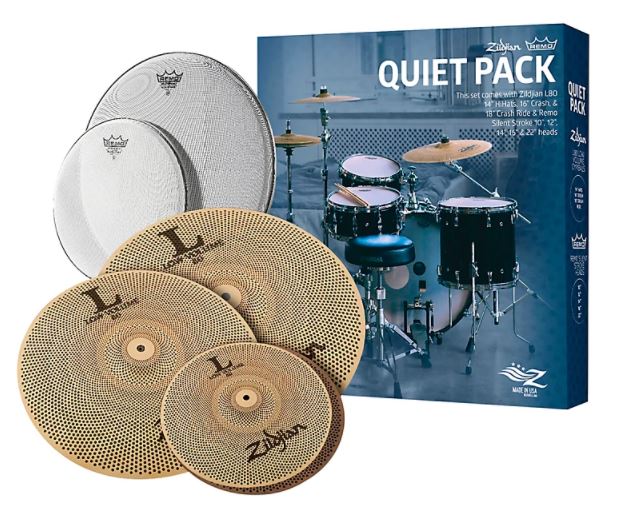 Zildjian LV468RH Low Volume Quiet Pack w/ Remo Silent Stroke Drumheads