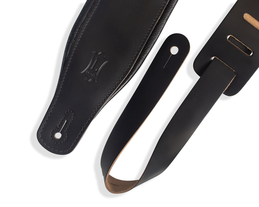 Levy M26PD 3-Inch Leather Guitar Strap with Foam Wrap (Black) 2