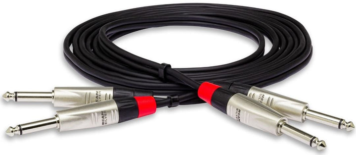 Hosa HPP-010X2 Pro Stereo Interconnect Cable - Dual REAN 1/4\" TS to Same - 10FT