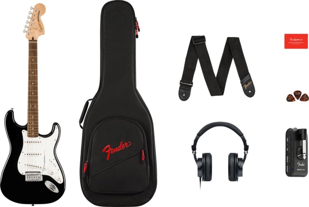 Squier Affinity Series Stratocaster Mustang Micro Pack - Black