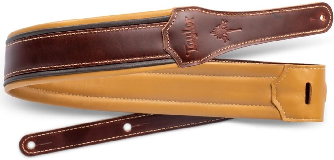 Taylor Ascension 3" Cordovan Leather Guitar Strap - Black/Butterscotch