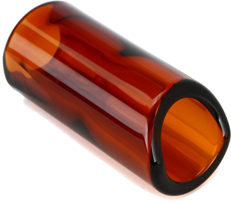 The Rock Slide Amber Glass Guitar Slide - Medium