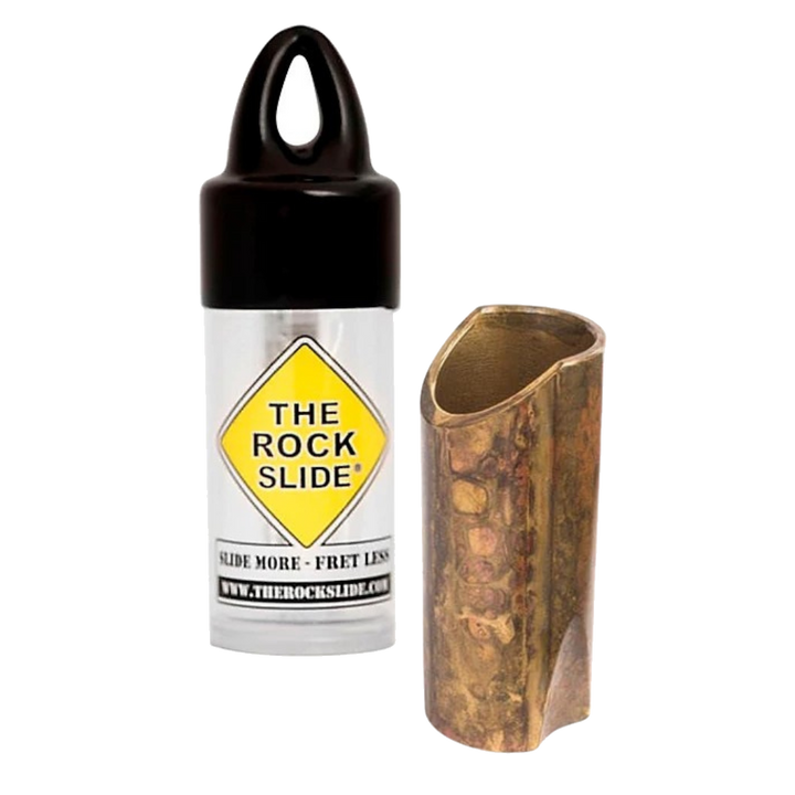 The Rock Slide Aged Brass Guitar Slide - Large