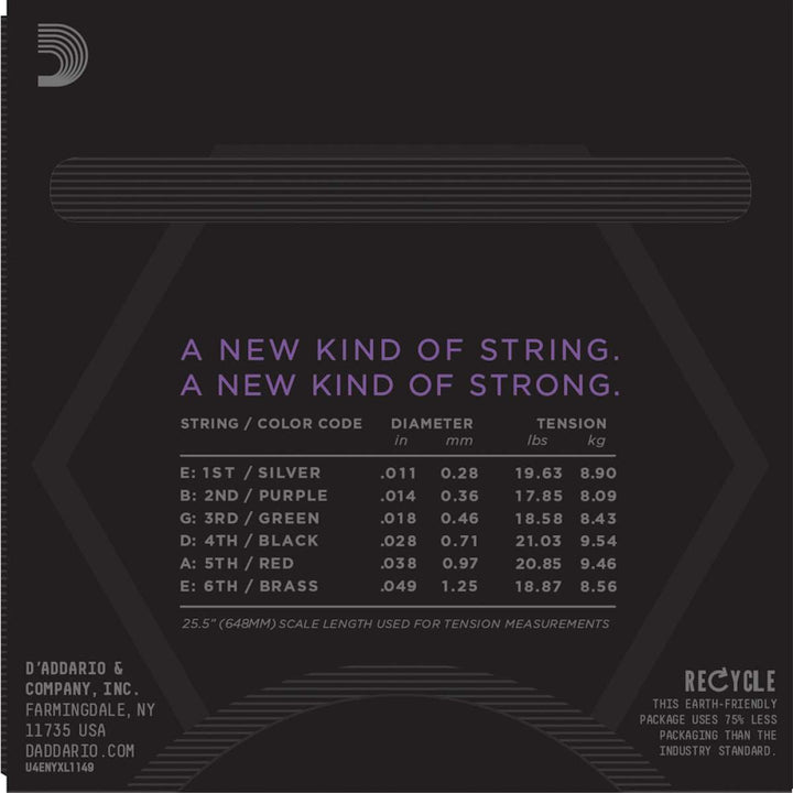 D'Addario NYXL Nickel Wound 11-49 Electric Guitar Strings - Medium 3