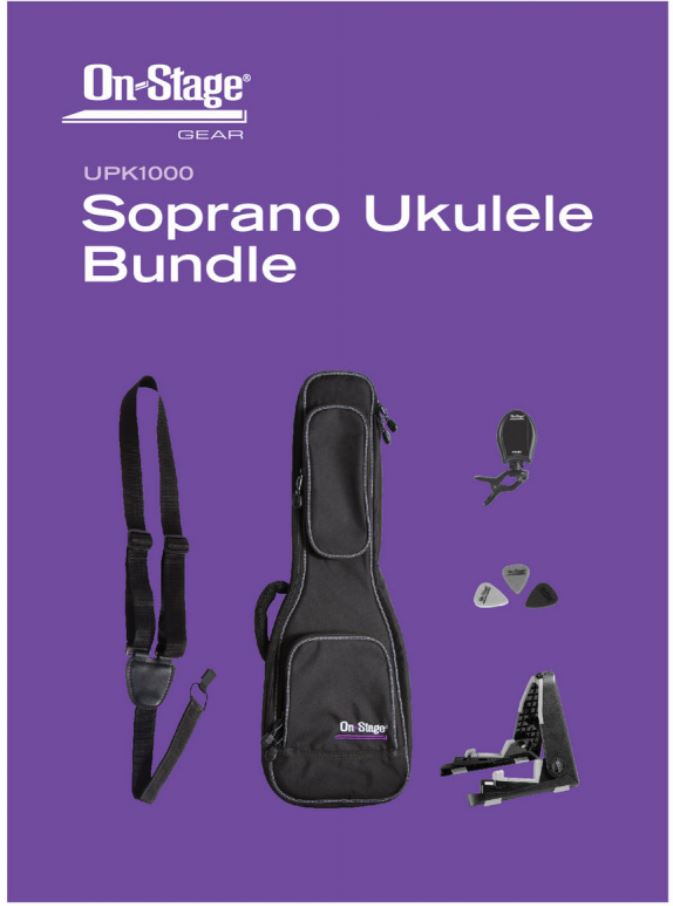 Onstage UPK1000 Soprano Ukulele Accessory Bundle
