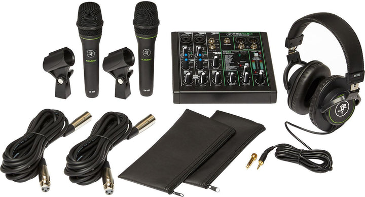 Mackie Performer Bundle with Mixer, 2 Dynamic Mics, Headphones and Cables